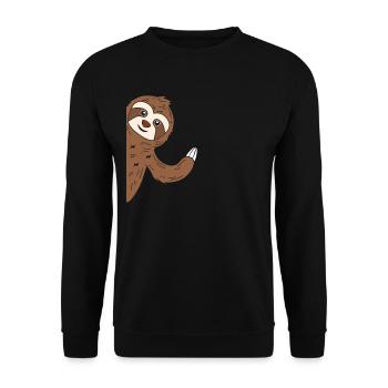 Sloth Faultier - Unisex Pullover - Schwarz - Vorne - Alina (178cm) & Michal (187cm)