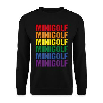 Minigolf Minigolfer Golfball Indoor Minigolf LGBT - Unisex Pullover - Schwarz - Vorne - Alina (178cm) & Michal (187cm)