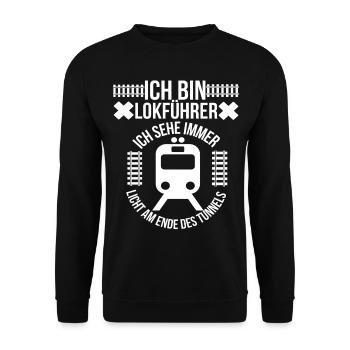 Lokführer - Unisex Pullover - Schwarz - Vorne - Alina (178cm) & Michal (187cm)