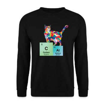 Tableau périodique des éléments chat chaton nerd - Sweat-shirt Unisexe - noir - Devant - Alina (178cm) & Michal (187cm)