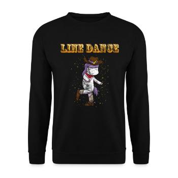 Linedance Unicorn Line Dance - Unisex Sweatshirt - black - Front - Alina (178cm) & Michal (187cm)