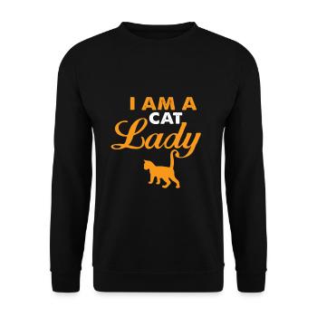 Cat owner gift - Unisex Sweatshirt - black - Front - Alina (178cm) & Michal (187cm)