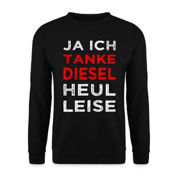 Ich Tanke Diesel Dieseltanker Anti Grüne CO2 - Unisex Pullover - Schwarz - Vorne - Alina (178cm) & Michal (187cm)