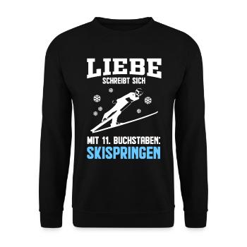 Skispringen - Unisex Pullover - Schwarz - Vorne - Alina (178cm) & Michal (187cm)