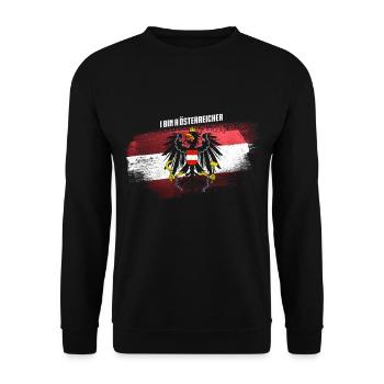 Österreich | Flagge & Staatswappen, Bundesadler - Unisex Pullover - Schwarz - Vorne - Alina (178cm) & Michal (187cm)