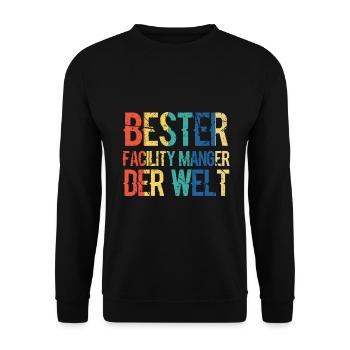 Bester Facility Manager der Welt lustiger Spruch - Unisex Pullover - Schwarz - Vorne - Alina (178cm) & Michal (187cm)