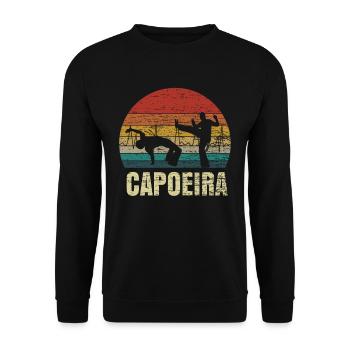 Capoeira Retro Heartbeat Gift - Unisex Sweatshirt - black - Front - Alina (178cm) & Michal (187cm)