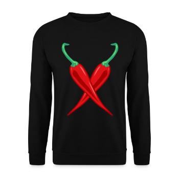 Chilli pepper hot - Unisex Sweatshirt - black - Front - Alina (178cm) & Michal (187cm)