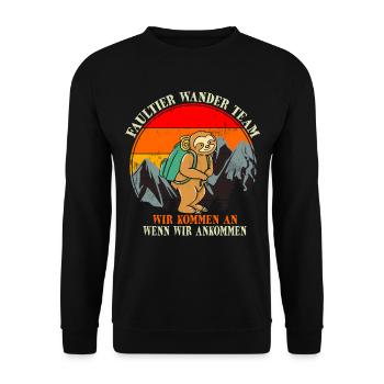 Vintage Sloth Wander Team Retro Sloth Gift - Unisex Sweatshirt - black - Front - Alina (178cm) & Michal (187cm)