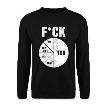Fuck Off, It, This Shit, That, You I Circle Design - Unisex Sweatshirt - black - Front - Alina (178cm) & Michal (187cm)