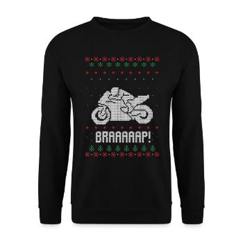 Moto ugly christmas - Sweat-shirt Unisexe - noir - Devant - Alina (178cm) & Michal (187cm)