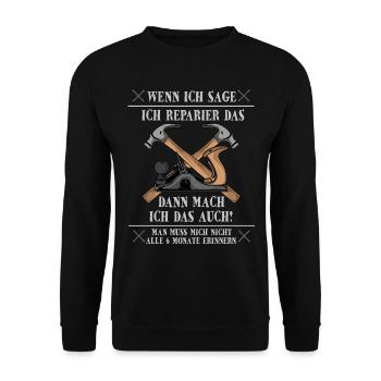 Cadeau de bricolage drôle - Sweat-shirt Unisexe - noir - Devant - Alina (178cm) & Michal (187cm)