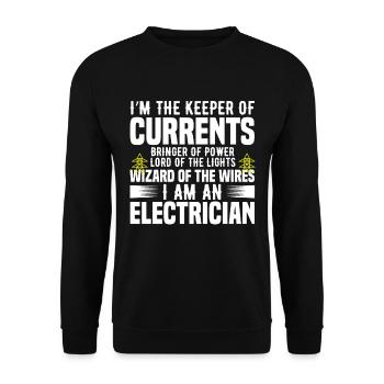 Electrician gift - Unisex Sweatshirt - black - Front - Alina (178cm) & Michal (187cm)