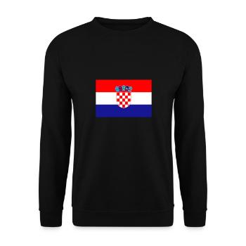 Kroatien Flagge Fahne kroatisch Zagreb Istrien - Unisex Pullover - Schwarz - Vorne - Alina (178cm) & Michal (187cm)