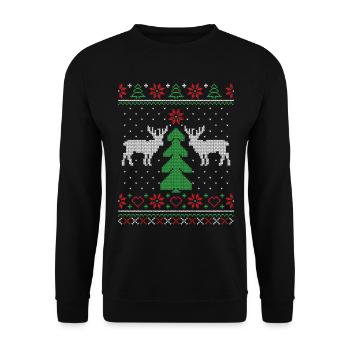 Mon plus beau pull de Noël laid - Sweat-shirt Unisexe - noir - Devant - Alina (178cm) & Michal (187cm)