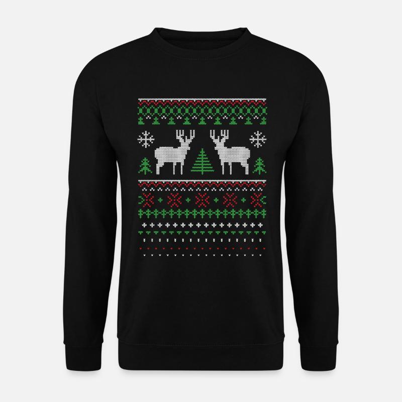 ugly christmas sweater mit Rentieren Geschenk - Unisex Pullover - Schwarz