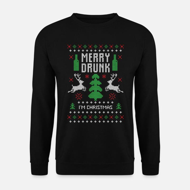 Saufen ugly cristmas sweater - Unisex Pullover - Schwarz