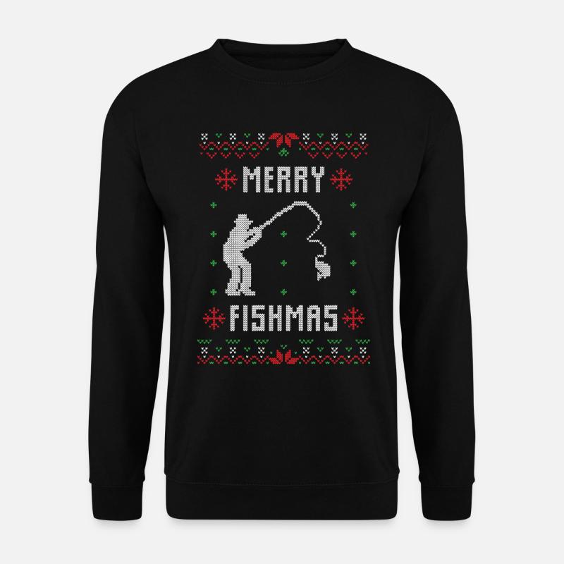 joyeux fishmas - chandail de Noël laide - Sweat-shirt Unisexe - noir