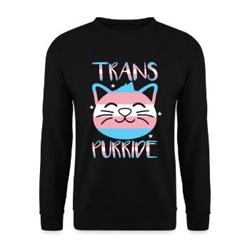 Transgender Transgender Pride Cat Tranny Pride - Unisex Sweatshirt - black - Front - Alina (178cm) & Michal (187cm)