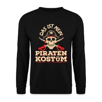 Das Ist Mein Piraten Kostüm Fasching Pirat Outfit - Unisex Pullover - Schwarz - Vorne - Alina (178cm) & Michal (187cm)