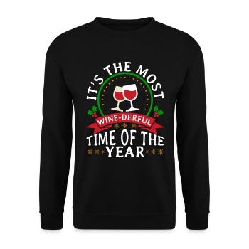 It's The Most Wine-Derful Time Of The Year Wine - Unisex Sweatshirt - black - Front - Alina (178cm) & Michal (187cm)