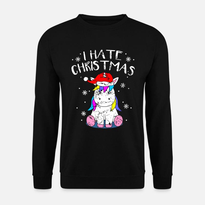 Anti-Christmas Anti-Weihnachten Einhorn Xmas Anti - Unisex Pullover - Schwarz