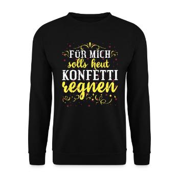 Konfetti Fasching - Unisex Pullover - Schwarz - Vorne - Alina (178cm) & Michal (187cm)