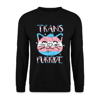 Transgender Geschenk - Unisex Pullover - Schwarz - Vorne - Alina (178cm) & Michal (187cm)