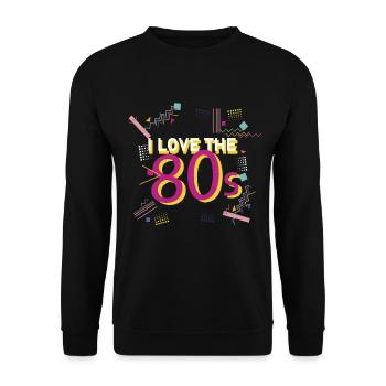 I love the 80s | I love the 80s retro vintage - Unisex Sweatshirt - black - Front - Alina (178cm) & Michal (187cm)