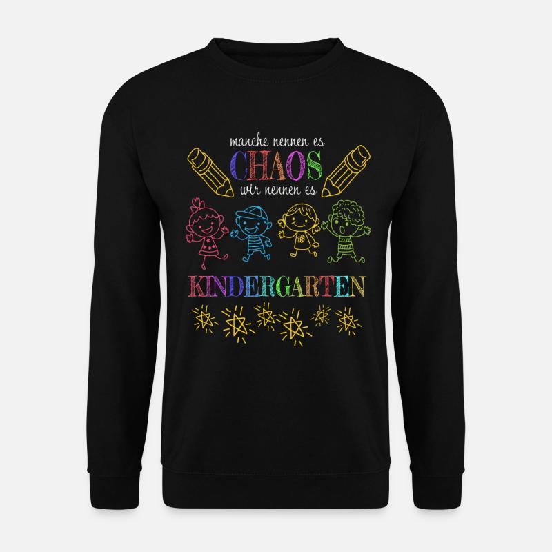 Lustiges Kindergarten Erzieherin Vorschule Kita - Unisex Pullover - Schwarz