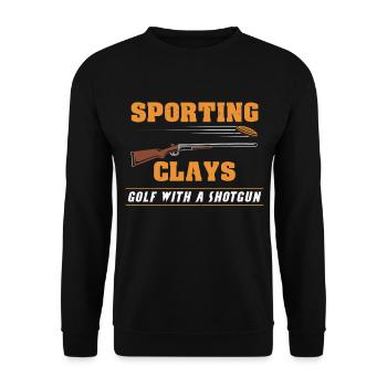 Wurfscheibenschießen Tontaubenschießen - Unisex Pullover - Schwarz - Vorne - Alina (178cm) & Michal (187cm)