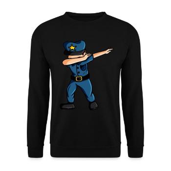 Dabbing Polizist Lustig Polizei Dab - Unisex Pullover - Schwarz - Vorne - Alina (178cm) & Michal (187cm)