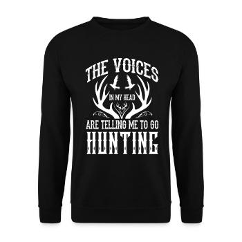 Chemise de chasse drôle - Sweat-shirt Unisexe - noir - Devant - Alina (178cm) & Michal (187cm)