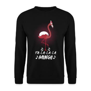 Christmas Flamingo Christ Child - Unisex Sweatshirt - black - Front - Alina (178cm) & Michal (187cm)
