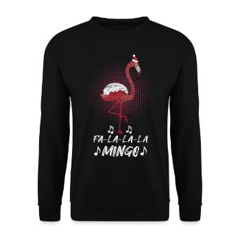 Christmas Flamingo Christmas party - Unisex Sweatshirt - black - Front - Alina (178cm) & Michal (187cm)