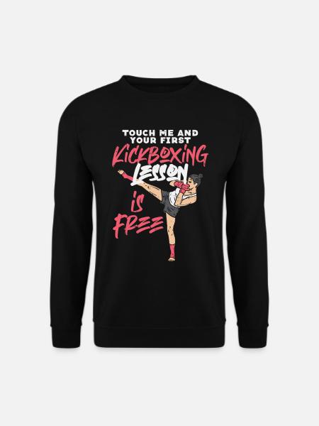 Lustiges Kickboxen Kickboxer Boxen Geschenk - Unisex Pullover - Schwarz