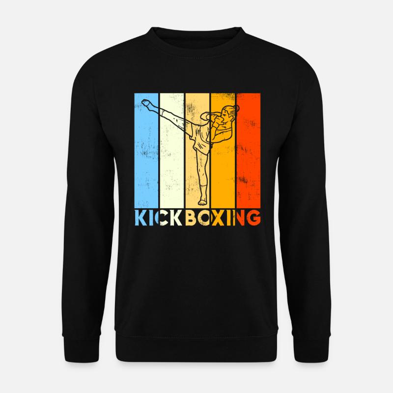 Vintage Boxen Kickboxen Geschenk - Unisex Pullover - Schwarz