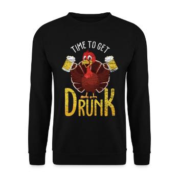 Thanksgiving Truthahn Festtag - Unisex Pullover - Schwarz - Vorne - Alina (178cm) & Michal (187cm)