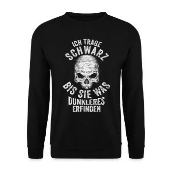 Totenschädel Grufti - Unisex Pullover - Schwarz - Vorne - Alina (178cm) & Michal (187cm)