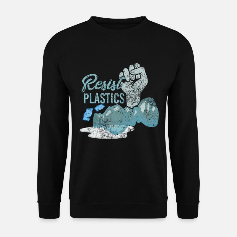 Resist Plastics Zero Waste Plastikfrei Plastik Spr - Unisex Pullover - Schwarz
