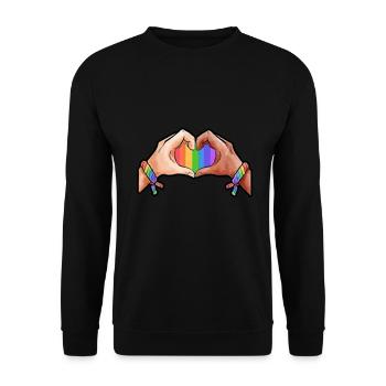 Cadeau Gay Pride - Sweat-shirt Unisexe - noir - Devant - Alina (178cm) & Michal (187cm)