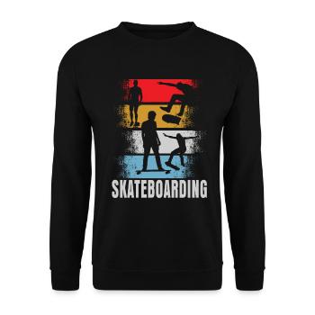 Skateboard Skate Retro Gift - Sweat-shirt Unisexe - noir - Devant - Alina (178cm) & Michal (187cm)