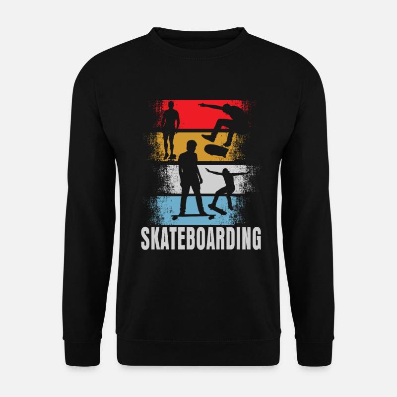 Skateboard Skate Retro Geschenk - Unisex Pullover - Schwarz