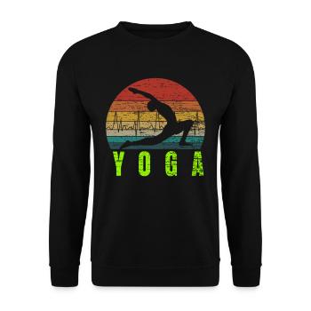 Yoga Puls Spiritualität Wellness - Unisex Pullover - Schwarz - Vorne - Alina (178cm) & Michal (187cm)