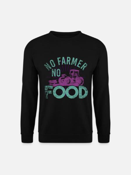 No Farmer No Food Farm Landwirt Spruch Vintage - Unisex Pullover - Schwarz