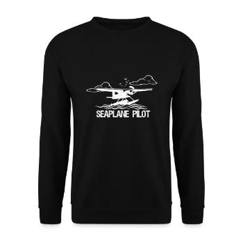 Seaplane plane water pilot gifts - Unisex Sweatshirt - black - Front - Alina (178cm) & Michal (187cm)