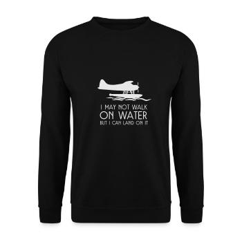 Seaplane water charge gifts pilot - Unisex Sweatshirt - black - Front - Alina (178cm) & Michal (187cm)