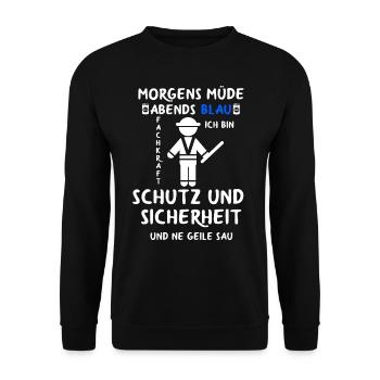 Security Türsteher Sicherheitsdienst Aufpasser - Unisex Pullover - Schwarz - Vorne - Alina (178cm) & Michal (187cm)