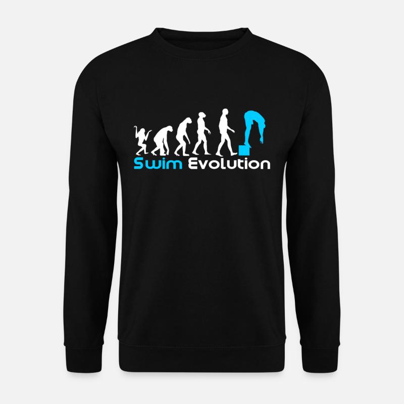 Schwimmen Evolution - Unisex Pullover - Schwarz
