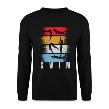 Rétro de natation - Sweat-shirt Unisexe - noir - Devant - Alina (178cm) & Michal (187cm)